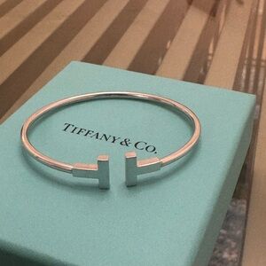 Tiffany & Co. T Wire Bracelet 18K White Gold